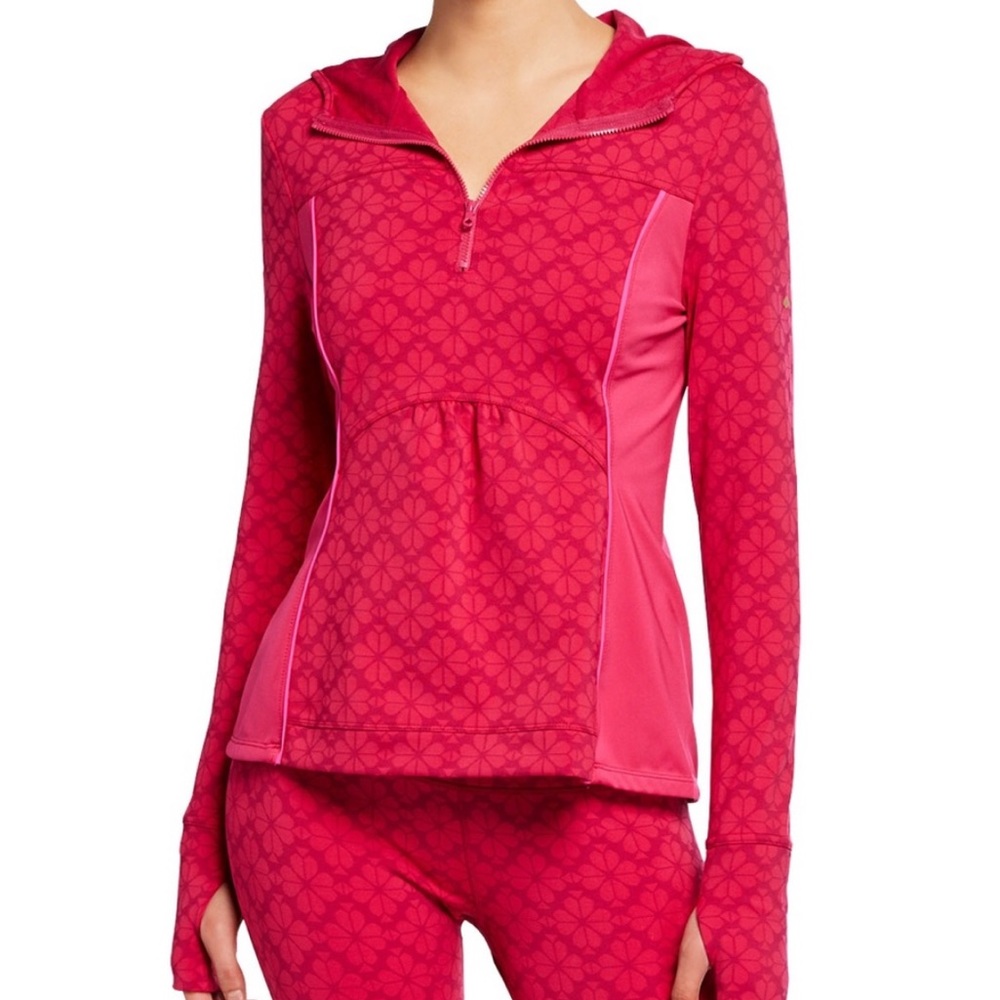 Kate Spade- Floral Active Half- Zip Hooded Jacket